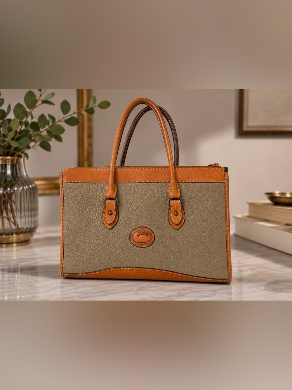 Vintage Dooney & Bourke All Weather Leather Handbag Tote Purse